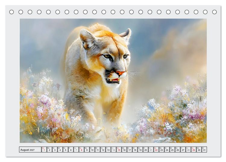Produktbild: Bergl&ouml;wen. Kraftvolle Eleganz der Wildnis (Tischkalender 2027 DIN A5 quer), CALVENDO Monatskalender