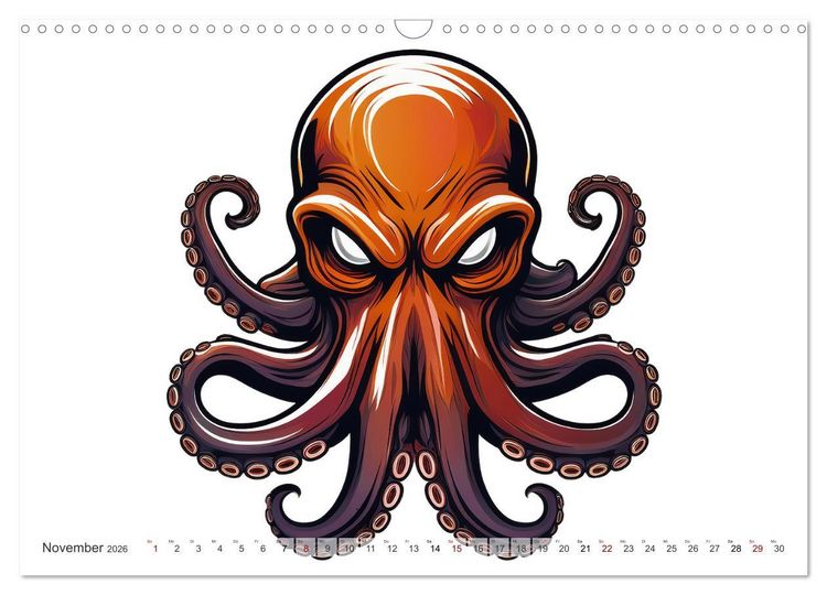 Produktbild: Beast Mode - Wilde Maskottchen (Wandkalender 2026 DIN A3 quer), CALVENDO Monatskalender