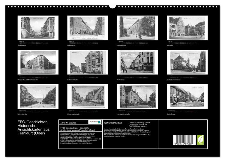 Produktbild: FFO-Geschichten. Historische Ansichtskarten aus Frankfurt (Oder) (hochwertiger Premium Wandkalender 2026 DIN A2 quer), Kunstdruck in Hochglanz