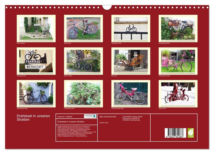 Produktbild: Drahtesel in unseren Stra&szlig;en (Wandkalender 2026 DIN A3 quer), CALVENDO Monatskalender