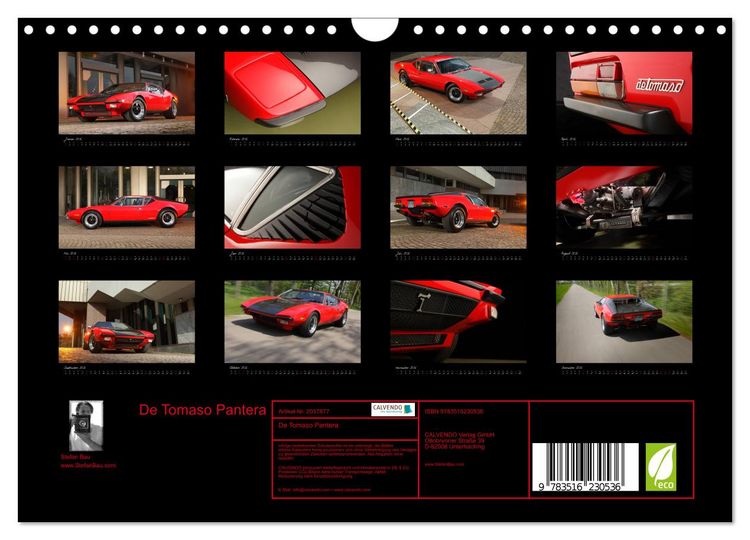 Produktbild: De Tomaso Pantera (Wandkalender 2026 DIN A4 quer), CALVENDO Monatskalender