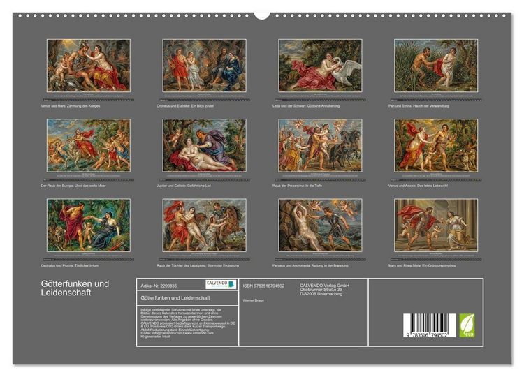 Produktbild: G&ouml;tterfunken und Leidenschaft (hochwertiger Premium Wandkalender 2027 DIN A2 quer), Kunstdruck in Hochglanz