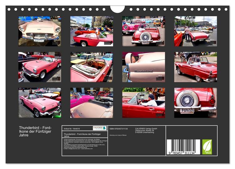 Produktbild: Thunderbird - Ford-Ikone der F&uuml;nfziger Jahre (Wandkalender 2026 DIN A4 quer), CALVENDO Monatskalender