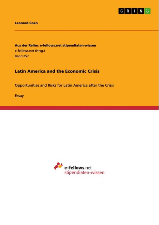 Produktbild: Latin America and the Economic Crisis