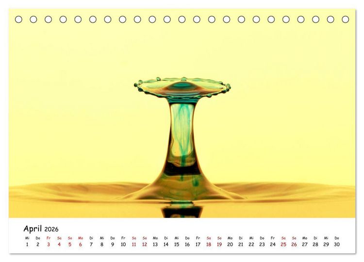 Produktbild: Wassertropfen - Kunstwerke der Natur (Tischkalender 2026 DIN A5 quer), CALVENDO Monatskalender