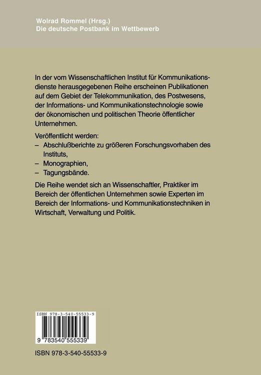 Produktbild: Die deutsche Postbank im Wettbewerb