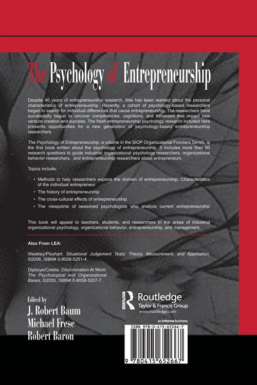 Produktbild: The Psychology of Entrepreneurship
