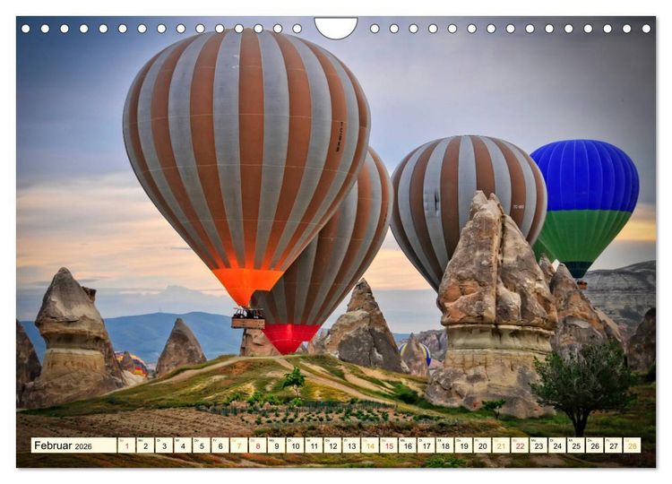Produktbild: Mit dem Ballon &uuml;ber Kappadokien (Wandkalender 2026 DIN A4 quer), CALVENDO Monatskalender