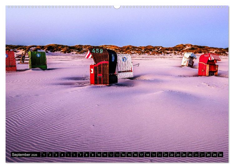 Produktbild: Einzigartige Strandansichten auf Amrum (Wandkalender 2026 DIN A2 quer), CALVENDO Monatskalender