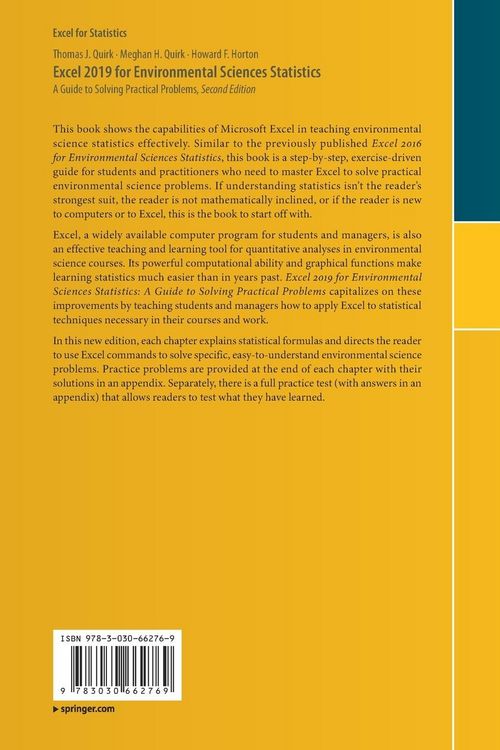 Produktbild: Excel 2019 for Environmental Sciences Statistics
