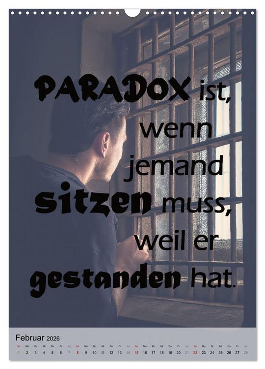 Produktbild: Paradoxien, Widerspr&uuml;che in sich (Wandkalender 2026 DIN A3 hoch), CALVENDO Monatskalender