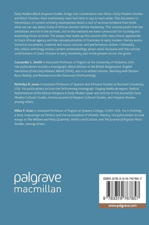 Produktbild: Early Modern Black Diaspora Studies