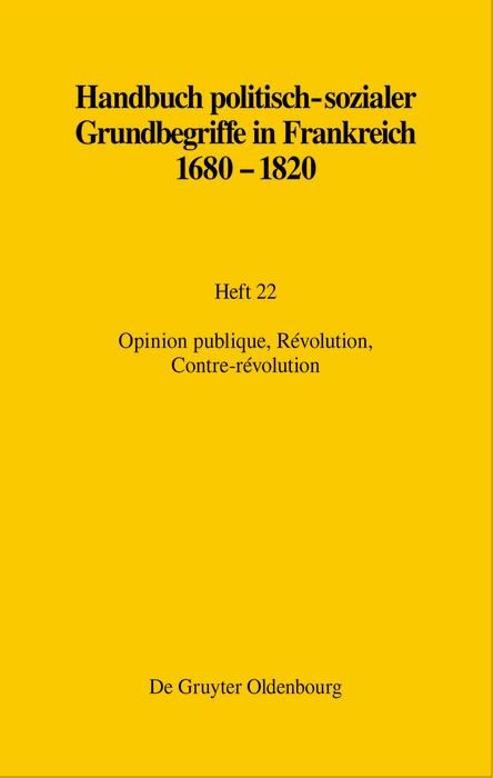 Produktbild: Opinion publique, R&eacute;volution, Contre-r&eacute;volution