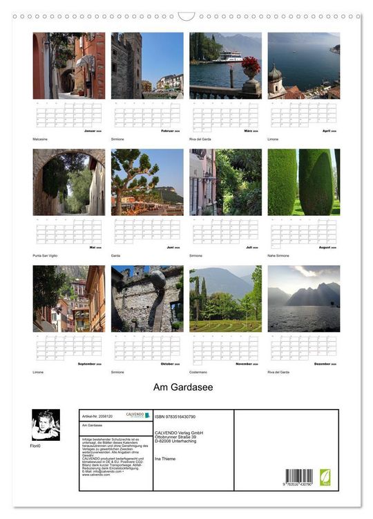Produktbild: Am Gardasee (Wandkalender 2026 DIN A2 hoch), CALVENDO Monatskalender