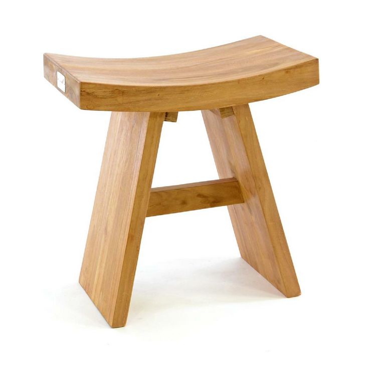 Produktbild: Hocker Teakholz Sitzhocker Holzhocker H&ouml;he 47cm
