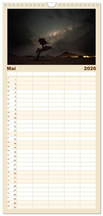 Produktbild: Familienplaner 2026 - Namibia - Sehnsucht der Ferne mit 5 Spalten (Wandkalender, 21 x 45 cm) CALVENDO