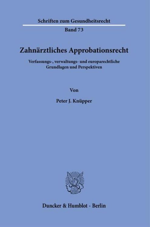 Produktbild: Zahn&auml;rztliches Approbationsrecht.