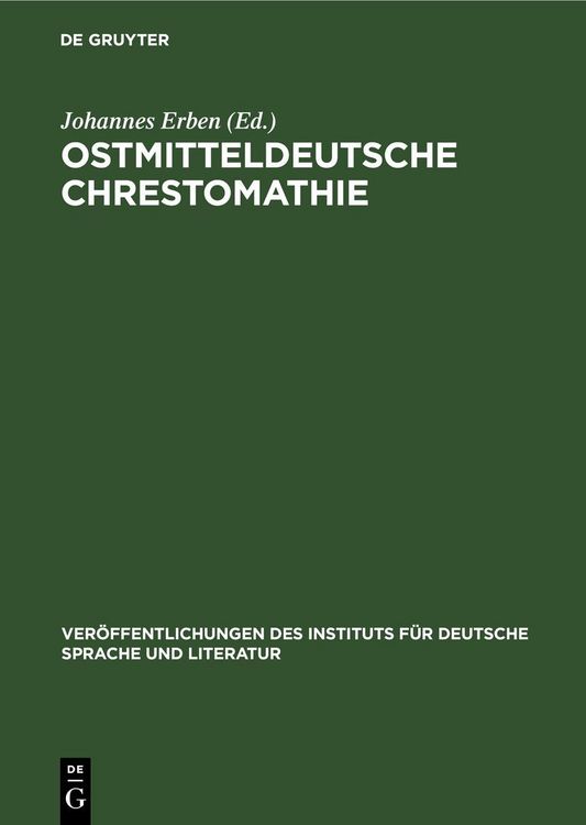 Produktbild: Ostmitteldeutsche Chrestomathie