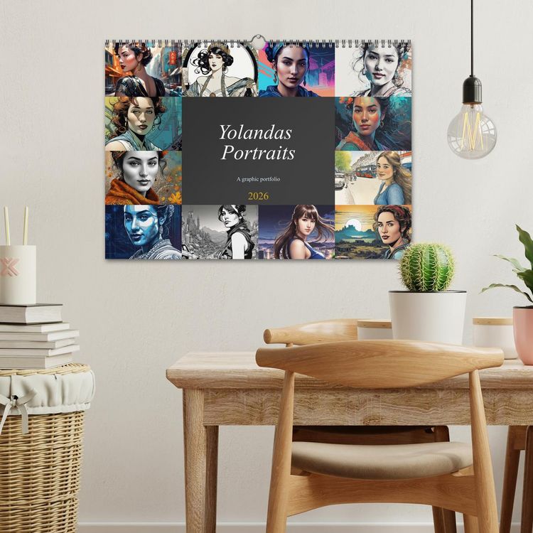 Produktbild: Yolanda's portraits, a graphic portfolio (Wall Calendar 2026 DIN A3 landscape), CALVENDO 12 Month Wall Calendar