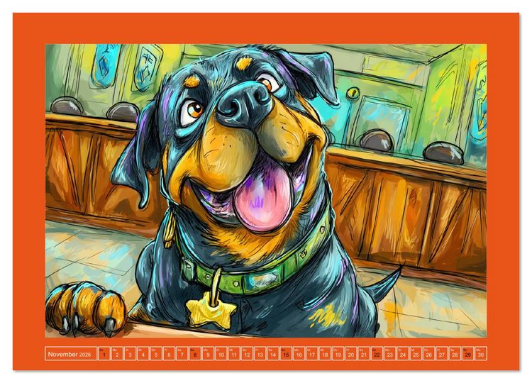 Produktbild: Rotti im Dienst. Hundeeinsatz mit Humor und Witz (Wandkalender 2026 DIN A4 quer), CALVENDO Monatskalender