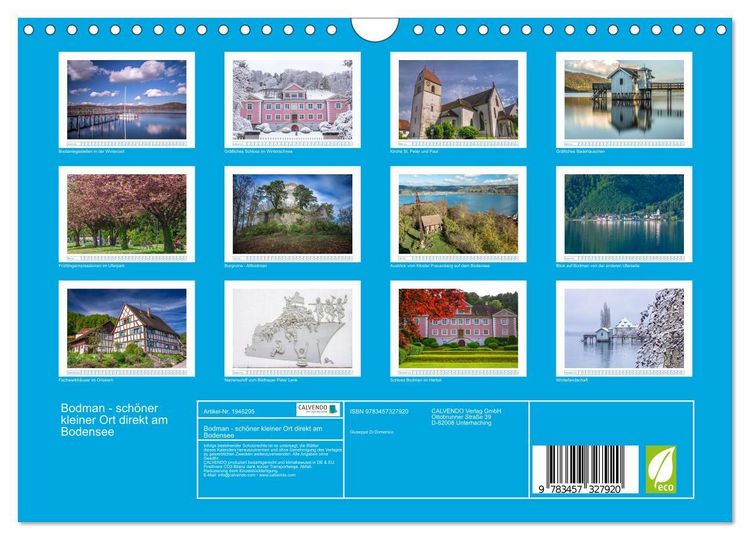 Produktbild: Bodman - sch&ouml;ner kleiner Ort direkt am Bodensee (Wandkalender 2026 DIN A4 quer), CALVENDO Monatskalender