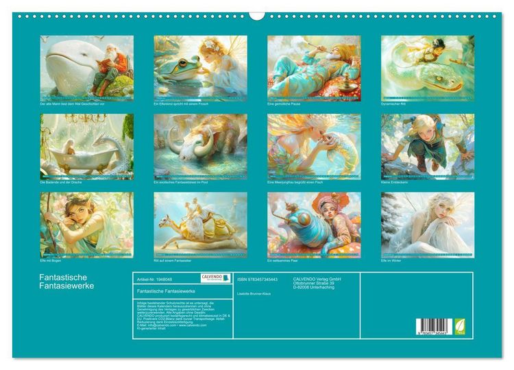 Produktbild: Fantastische Fantasiewerke (Wandkalender 2026 DIN A2 quer), CALVENDO Monatskalender