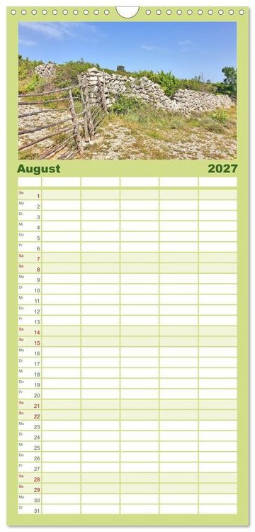 Produktbild: Familienplaner 2027 - Die Insel Cres - Raue Sch&ouml;nheit in Kroatien mit 5 Spalten (Wandkalender, 21 x 45 cm) CALVENDO