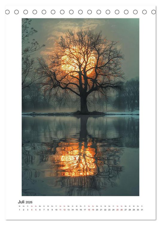 Produktbild: Spiegelungen - Reflektierte Sch&ouml;nheiten der Natur (Tischkalender 2026 DIN A5 hoch), CALVENDO Monatskalender