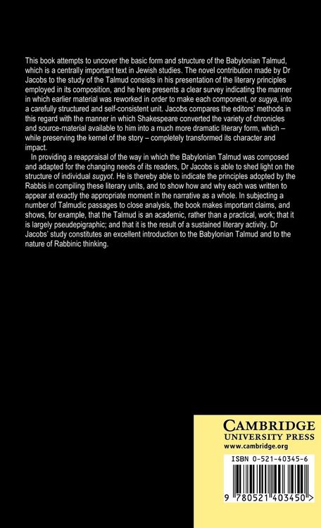 Produktbild: Structure and Form in the Babylonian Talmud