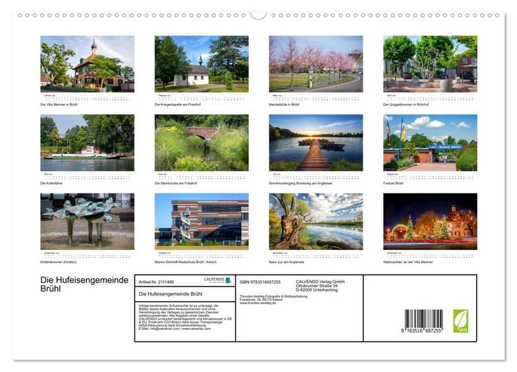 Produktbild: Die Hufeisengemeinde Br&uuml;hl (hochwertiger Premium Wandkalender 2026 DIN A2 quer), Kunstdruck in Hochglanz