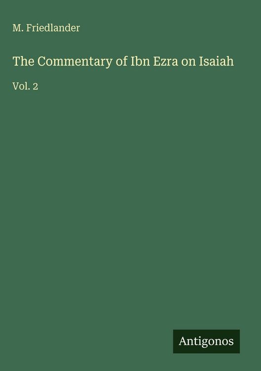 Produktbild: The Commentary of Ibn Ezra on Isaiah