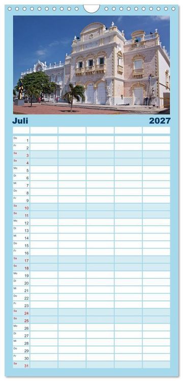 Produktbild: Familienplaner 2027 - Kolumbien Impressionen mit 5 Spalten (Wandkalender, 21 x 45 cm) CALVENDO