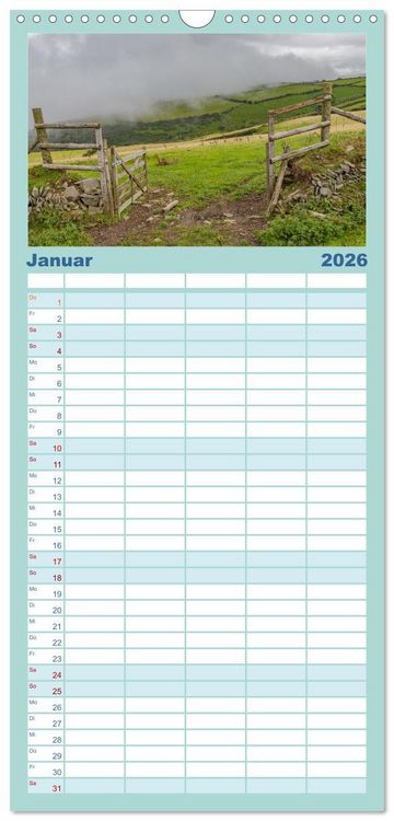 Produktbild: Familienplaner 2026 - Exmoor National Park mit 5 Spalten (Wandkalender, 21 x 45 cm) CALVENDO
