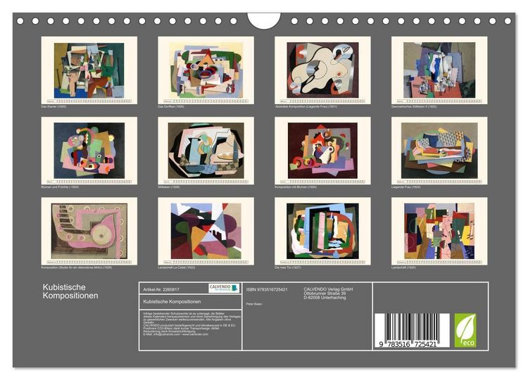 Produktbild: Kubistische Kompositionen (Wandkalender 2026 DIN A4 quer), CALVENDO Monatskalender
