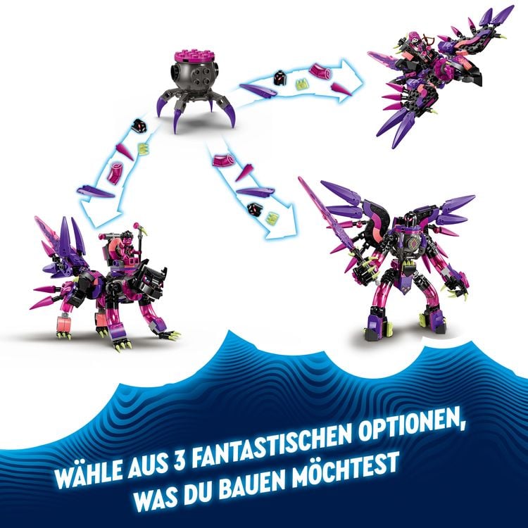 Produktbild: LEGO DREAMZzz 3-in-1 Die Albtraumkreaturen der Nimmerhexe 71483