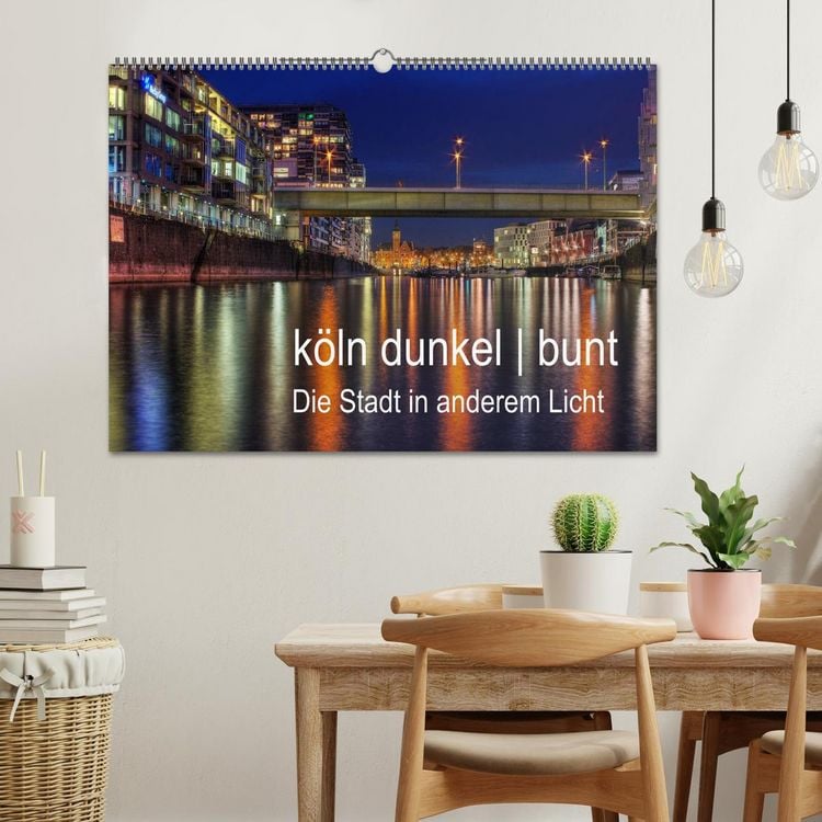 Produktbild: k&ouml;ln dunkel bunt - Die Stadt in anderem Licht! (Wandkalender 2026 DIN A2 quer), CALVENDO Monatskalender