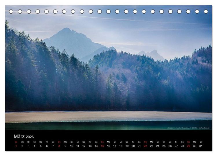 Produktbild: Licht &uuml;ber Bergen und Seen (Tischkalender 2026 DIN A5 quer), CALVENDO Monatskalender