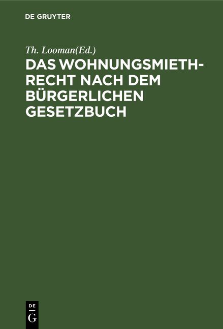 Produktbild: Das Wohnungsmiethrecht nach dem B&uuml;rgerlichen Gesetzbuch