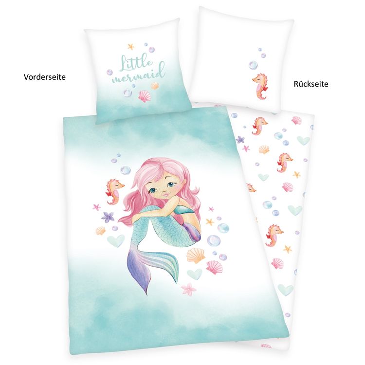 Produktbild: Young Collection 4451250050 - YC Little mermaid Bettw&auml;sche, 80x80 cm + 135x200 cm, 100% Baumwolle