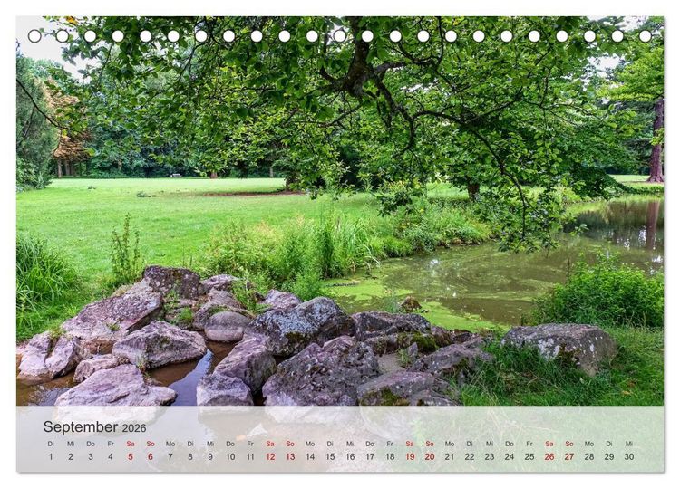 Produktbild: Schloss Favorite &ndash; Ein Park im Wandel der Jahreszeiten (Tischkalender 2026 DIN A5 quer), CALVENDO Monatskalender