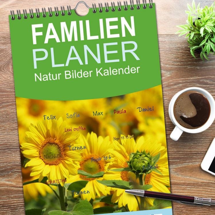 Produktbild: Familienplaner 2026 - Natur Bilder Kalender mit 5 Spalten (Wandkalender, 21 x 45 cm) CALVENDO