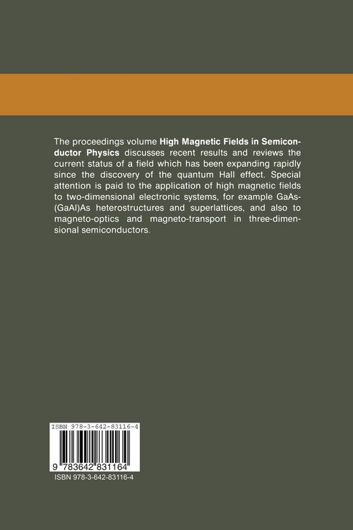 Produktbild: High Magnetic Fields in Semiconductor Physics