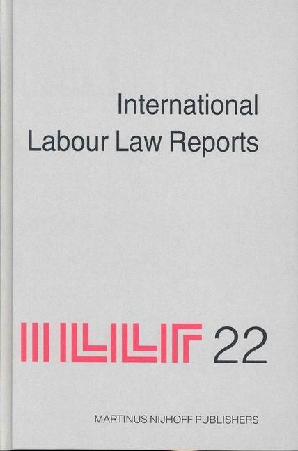 Produktbild: International Labour Law Reports, Volume 22
