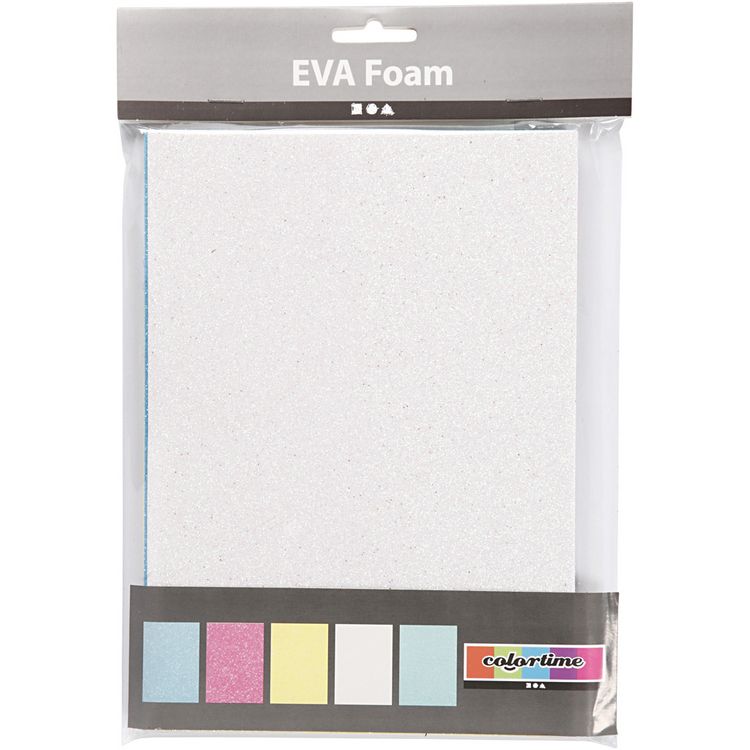 Produktbild: Creativ Company Moosgummi-Bl&auml;tter, A5, 148x210 mm, Dicke 2 mm, Sortierte Farben, 5 Blatt
