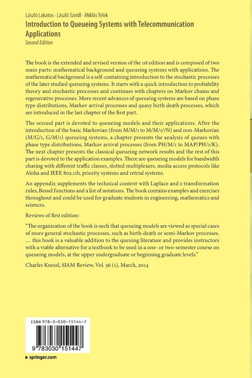 Produktbild: Introduction to Queueing Systems with Telecommunication Applications
