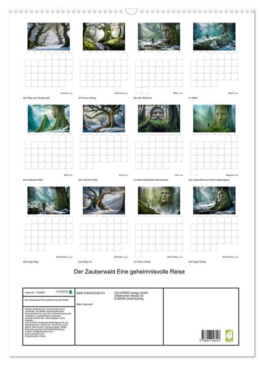 Produktbild: Der Zauberwald Eine geheimnisvolle Reise (Wandkalender 2026 DIN A2 hoch), CALVENDO Monatskalender