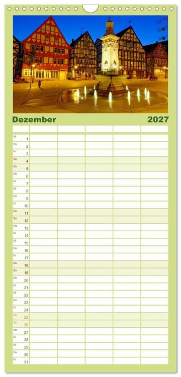 Produktbild: Familienplaner 2027 - Hofgeismar - Dornr&ouml;schenstadt und Fachwerkh&auml;user mit 5 Spalten (Wandkalender, 21 x 45 cm) CALVENDO