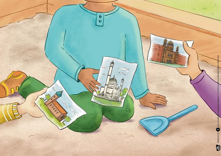 Produktbild: Erz&auml;hl mir von deiner Religion. Kamishibai Bildkartenset