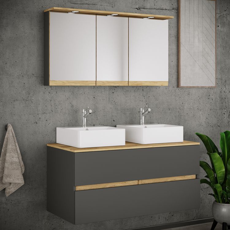 Produktbild: 4 tlg. Badm&ouml;bel-Set mit Waschbecken Cosila-A 111cm