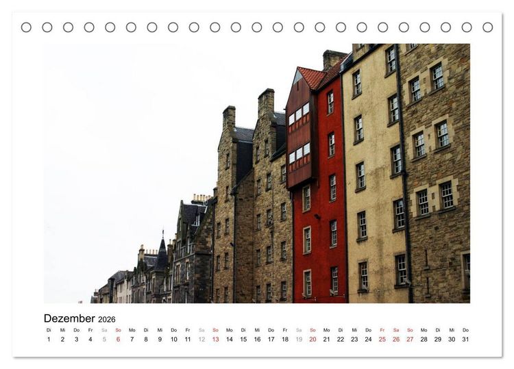 Produktbild: Edinburgh - Ansichten einer Stadt (Tischkalender 2026 DIN A5 quer), CALVENDO Monatskalender